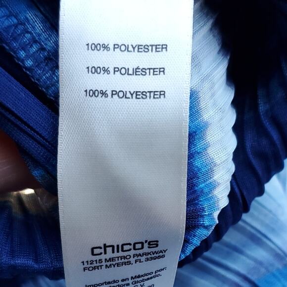 Chico's Collection Blue White Stripe Open Front Jacket Duster Chicos XL 16 - Picture 16 of 16